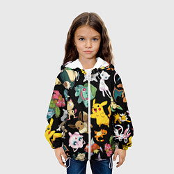 Куртка с капюшоном детская Пикачу и другие покемоны, цвет: 3D-белый — фото 2
