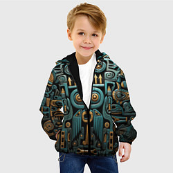 Куртка с капюшоном детская Рисунок в египетском стиле, цвет: 3D-черный — фото 2
