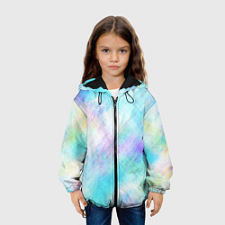 Куртка с капюшоном детская Голографический перламутр, цвет: 3D-черный — фото 2
