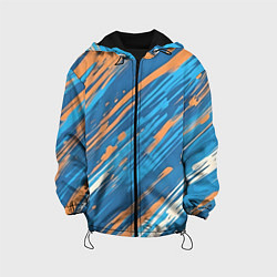 Куртка с капюшоном детская Абстракция синяя, цвет: 3D-черный