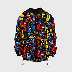 Куртка с капюшоном детская Африканский мотив, цвет: 3D-черный
