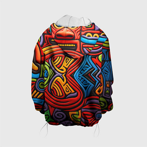 Детская куртка Разноцветный узор в стиле абстракционизм / 3D-Белый – фото 2