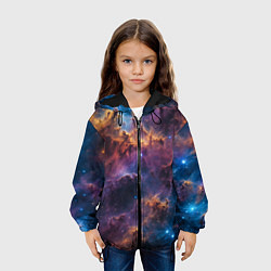 Куртка с капюшоном детская Космическая туманность, цвет: 3D-черный — фото 2