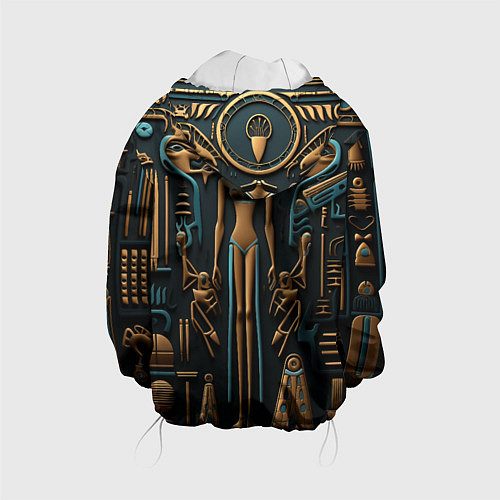 Детская куртка Орнамент в стиле египетской иероглифики / 3D-Белый – фото 2