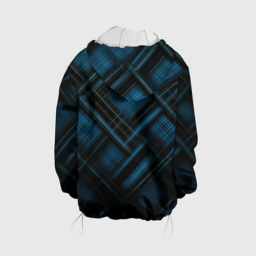 Детская куртка Тёмно-синяя шотландская клетка / 3D-Белый – фото 2