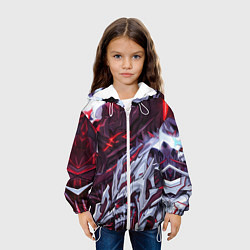 Куртка с капюшоном детская Красный кибер скелет, цвет: 3D-белый — фото 2