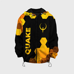 Куртка с капюшоном детская Quake - gold gradient вертикально, цвет: 3D-черный