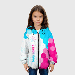 Куртка с капюшоном детская Dark Souls neon gradient style по-вертикали, цвет: 3D-черный — фото 2