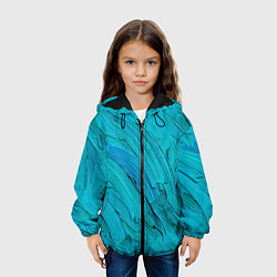 Куртка с капюшоном детская Голубая масляная краска, цвет: 3D-черный — фото 2