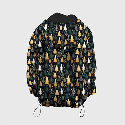 Детская куртка Новогодний ельник / 3D-Черный – фото 2