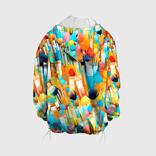 Детская куртка Кисти художника / 3D-Белый – фото 2