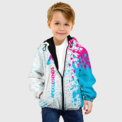 Куртка с капюшоном детская Apex Legends neon gradient style по-вертикали, цвет: 3D-черный — фото 2