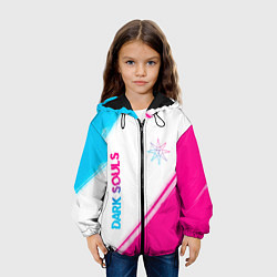 Куртка с капюшоном детская Dark Souls neon gradient style вертикально, цвет: 3D-черный — фото 2