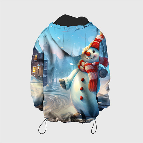 Детская куртка Снеговик новогодний / 3D-Черный – фото 2