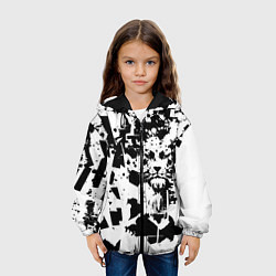 Куртка с капюшоном детская Морда льва - абстракция, цвет: 3D-черный — фото 2