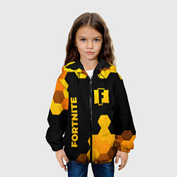Куртка с капюшоном детская Fortnite - gold gradient вертикально, цвет: 3D-черный — фото 2