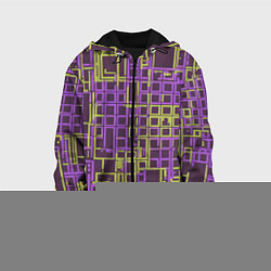 Куртка с капюшоном детская Разноцветные толстые линии, цвет: 3D-черный