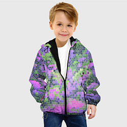 Куртка с капюшоном детская Разноцветный витраж, цвет: 3D-черный — фото 2