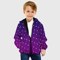 Куртка с капюшоном детская Звёзды на сиреневом, цвет: 3D-черный — фото 2