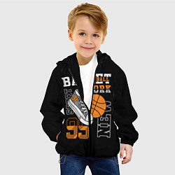 Куртка с капюшоном детская Basketball New York, цвет: 3D-черный — фото 2