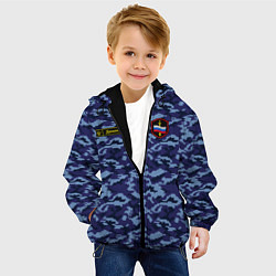 Куртка с капюшоном детская Камуфляж синий - Денис, цвет: 3D-черный — фото 2