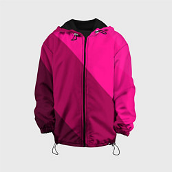 Куртка с капюшоном детская Широкие розовые полосы, цвет: 3D-черный