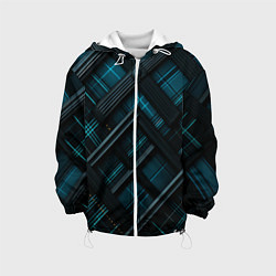 Детская куртка Тёмно-синяя диагональная клетка в шотландском стил