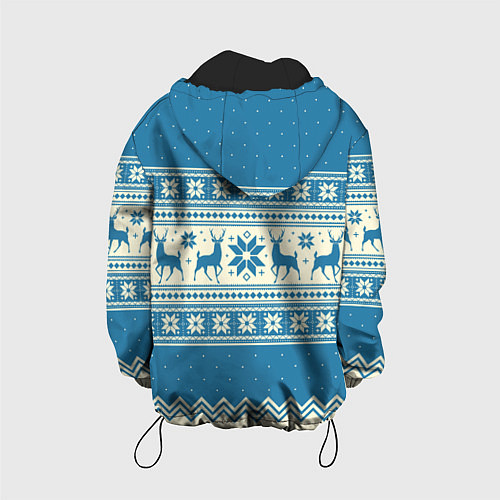 Детская куртка Sweater with deer on a blue background / 3D-Черный – фото 2