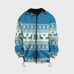 Куртка с капюшоном детская Sweater with deer on a blue background, цвет: 3D-черный