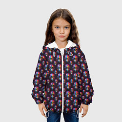 Куртка с капюшоном детская Череп покрытый стекающей краской паттерн, цвет: 3D-белый — фото 2