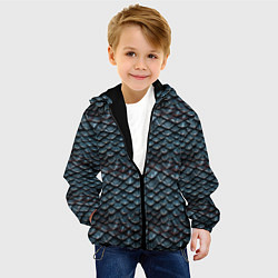 Куртка с капюшоном детская Dragon scale pattern, цвет: 3D-черный — фото 2