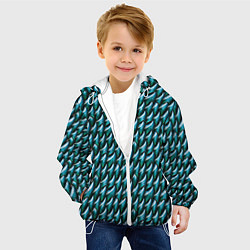Куртка с капюшоном детская Изумрудная чешуя дракона, цвет: 3D-белый — фото 2