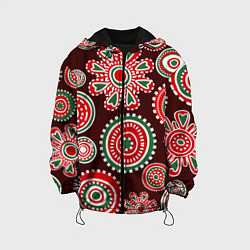 Детская куртка Новогодний принт красный