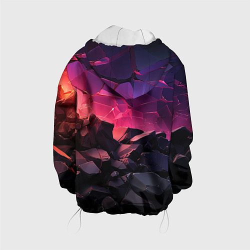Детская куртка Темные фиолетовые камни текстура / 3D-Белый – фото 2