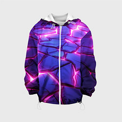 Детская куртка Неоновые фиолетовые камни со свечением
