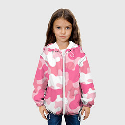 Куртка с капюшоном детская Камуфляж розовый, цвет: 3D-белый — фото 2