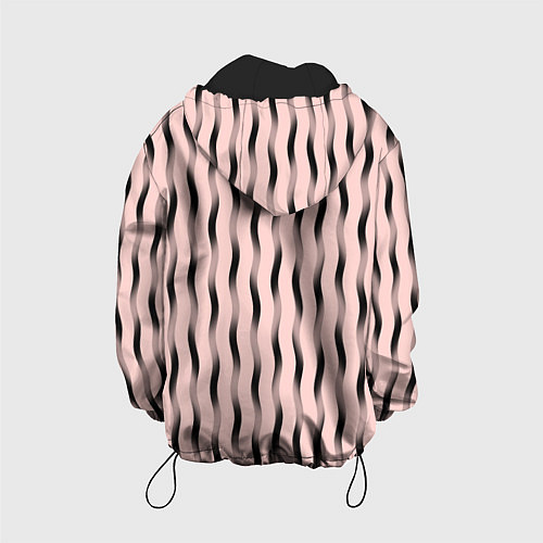 Детская куртка Розовый с волнистыми линиями / 3D-Черный – фото 2