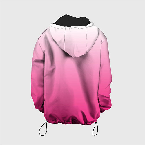 Детская куртка Бело-розовый градиент / 3D-Черный – фото 2