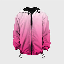 Куртка с капюшоном детская Бело-розовый градиент, цвет: 3D-черный