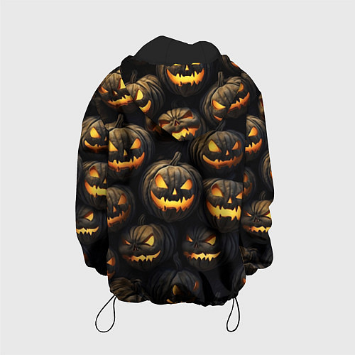 Детская куртка Зловещие хэллоуинские тыквы / 3D-Черный – фото 2