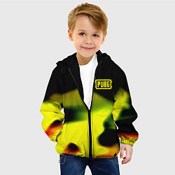 Куртка с капюшоном детская PUBG gold abstraction steel geometry, цвет: 3D-черный — фото 2