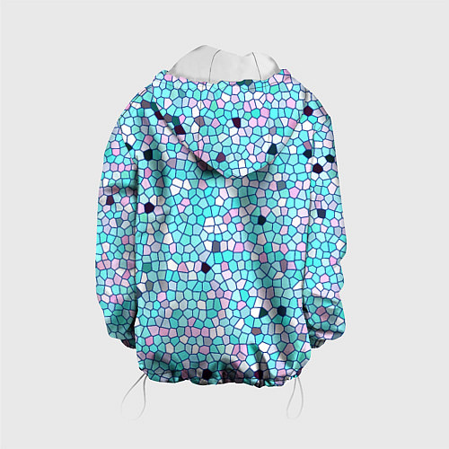 Детская куртка Мозаика розово-голубая / 3D-Белый – фото 2