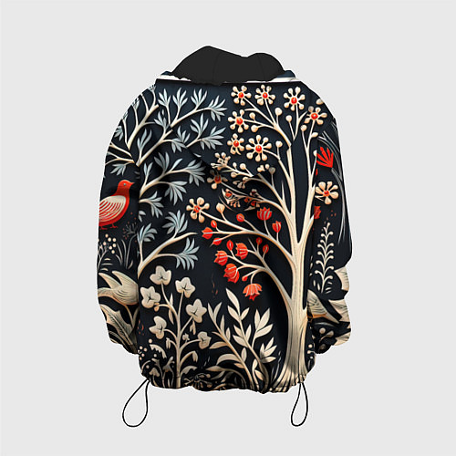 Детская куртка Новогодние узоры и деревья / 3D-Черный – фото 2