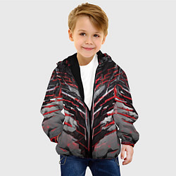 Куртка с капюшоном детская Киберпанк доспех красный, цвет: 3D-черный — фото 2