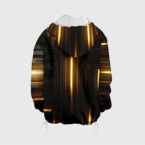 Детская куртка Неоновый узор черное золото стене / 3D-Белый – фото 2