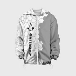 Куртка с капюшоном детская Assassins Creed glitch на светлом фоне по-вертикал, цвет: 3D-белый