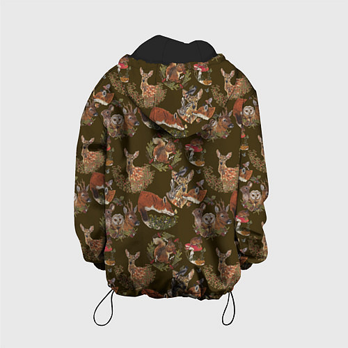 Детская куртка Разные животные / 3D-Черный – фото 2