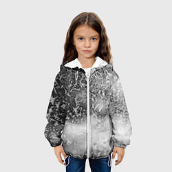 Куртка с капюшоном детская Серый лёд и снежинки, цвет: 3D-белый — фото 2