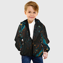 Куртка с капюшоном детская Разводы на нефтяной луже, цвет: 3D-черный — фото 2