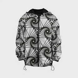 Куртка с капюшоном детская Треугольник и линии, цвет: 3D-черный